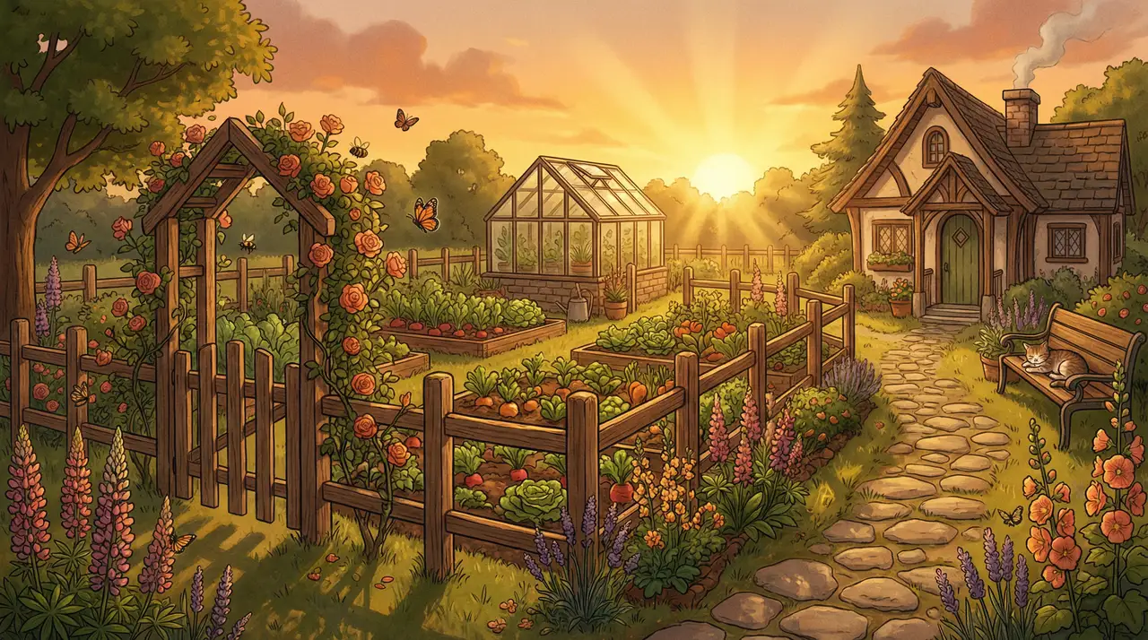 Beautiful cottage garden