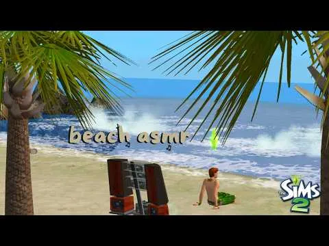 Thumbnail for the sims 1 beach asmr for sleep! ☀️ nostalgic sims 1 music (no midroll ads)