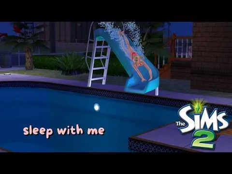 Thumbnail for 💧 🏊🏻‍♀️Sims 2 Sleep Ambience 🌊 | Pool at Night, Cricket Sounds, Soft Water ASMR | 3 Hours Sleep Aid