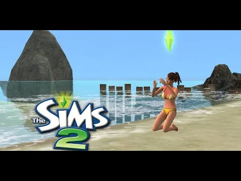 Thumbnail for 🌊Sims 2 Cozy ASMR Beach Vacation 🌊 | Rain, Thunder & Ocean Sounds |100 Subs Special 🎉