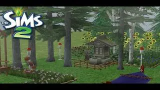 🌿🌼 Sims 2 Outdoor Garden Ambience with Birds & Rain | Cozy Nature ASMR | Peaceful Garden Sounds 🌧️
