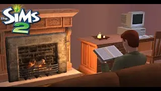 📖Sims 2 ASMR Cozy Rainy Day Writing & Journaling by the Fireplace |  Crackling Fire & Rain Sounds